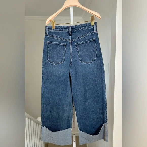NWT Banana Republic Wide Leg Crop Cuffed Jeans Size 28/6 - Picture 5 of 11